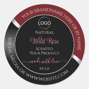 Étiquettes du produit Logo en argent noir et rouge