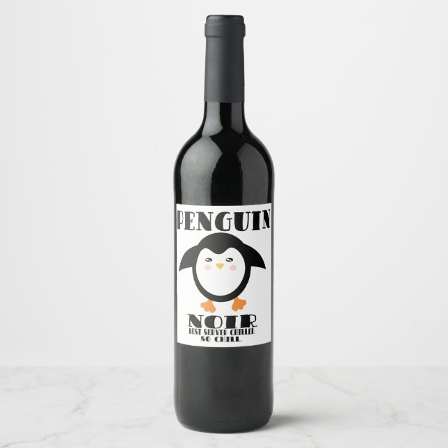 Étiquettes du vin Penguin Noir (Devant)