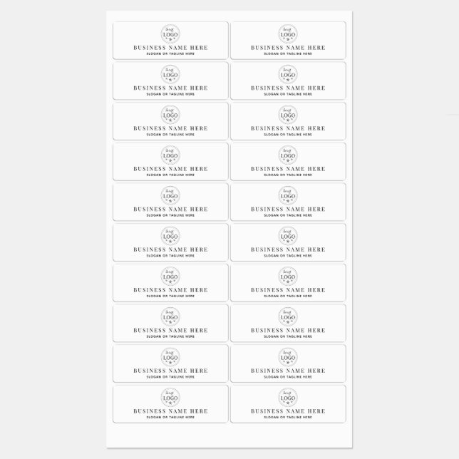 Étiquettes Durable Waterproof Business Info For Surfaces (Feuille)