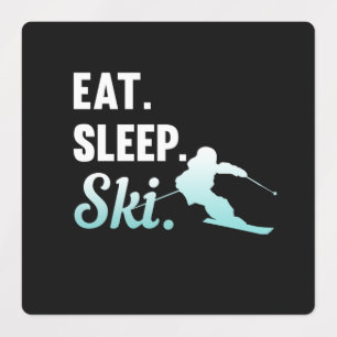 Étiquettes Eat Sleep Ski Skiing Skier Snowboard Winter sport