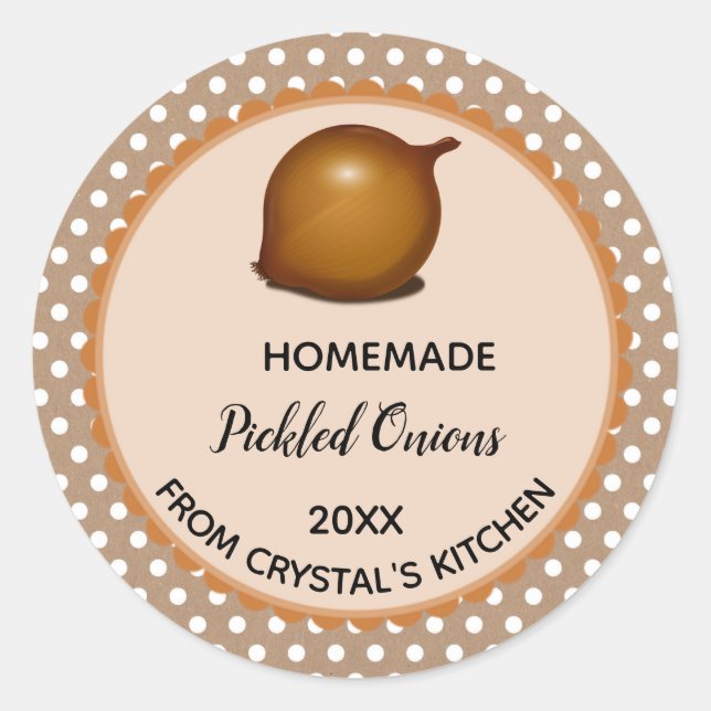 Étiquettes éditable Brown Polka Dot Pickoons (Devant)