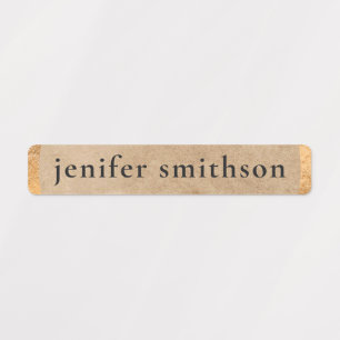 Étiquettes Elegant Classy Taupe Luxe Ajouter Votre Nom École