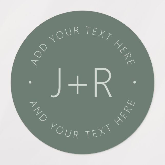 Étiquettes Élégant Couples Monogramme Texte Étanche (Design 1)