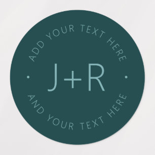 Étiquettes Élégant Couples Monogramme Texte Étanche