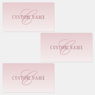Étiquettes Élégant lettrage et monogramme Rose Ombre