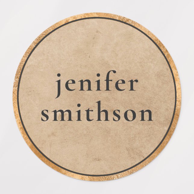 Étiquettes Elegant Retro Classy Luxury Unisex Ajouter Votre N (Design 3)