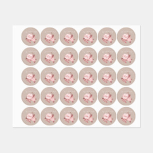 Étiquettes Élégant Rose chic Mariage