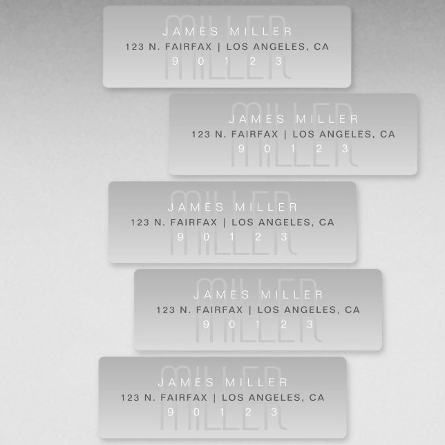 Étiquettes Élégant unique moderne gris imperméable (Créateur téléchargé)
