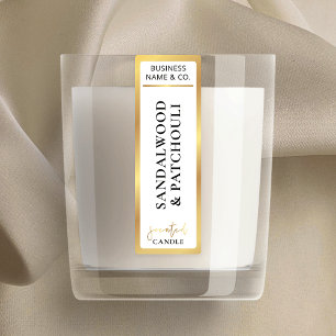 Étiquettes Élégante Bougie De Preuve De Bordure D'Or Lux Simp