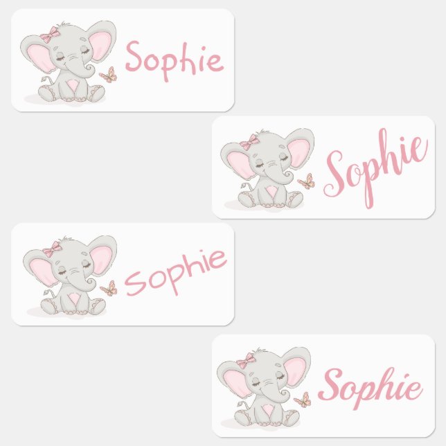 Étiquettes Eléphants mignons (Groupe)