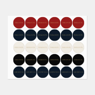 Étiquettes Emmanuel — Autocollants Rondes Minimalistes Chréti