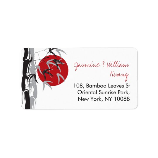 Étiquettes en bambou de mariage de zen de jardin