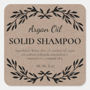 Étiquettes en shampooing solide maison écologique