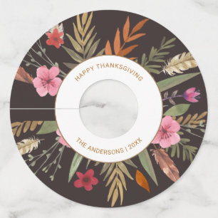 ÉTIQUETTES EN VERRE DE FEUILLAGE D'AUTOMNE