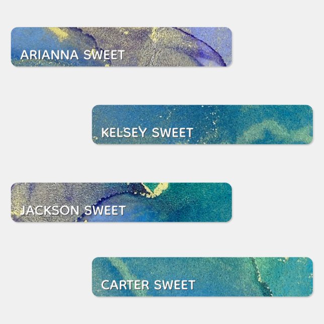 Étiquettes Encre d'alcool Abstraite multicolore étanche (Groupe)