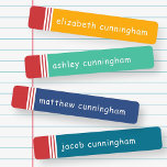Étiquettes Enfant Moderne simple mignon amusant Jouer Pencils Noms<br><div class="desc">Ajouter jusqu'à 4 noms</div>