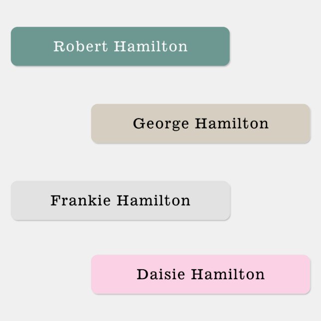 Étiquettes Enfants modernes étanche Nom personnalisé (Groupe)