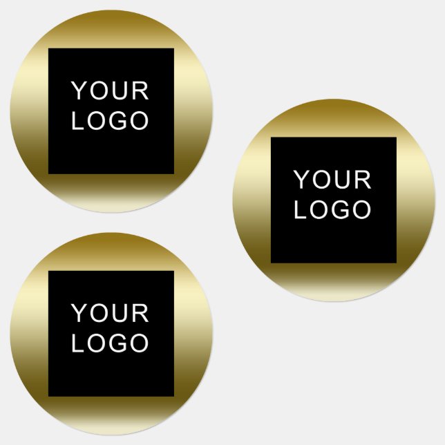 Étiquettes Entreprise Petit Logo Design Faux Gold (Groupe)