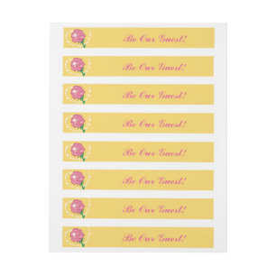 Étiquettes enveloppantes Be Our Guest-Pink Rose Pa