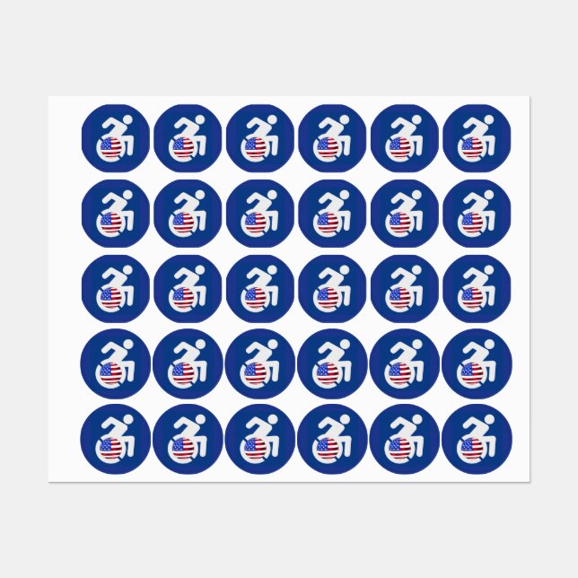 Étiquettes État-Unis Handicapé (Feuille)