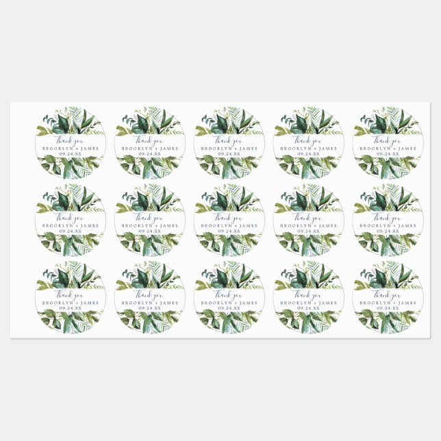 Étiquettes Eté verdure Merci Favoriser (Feuille)