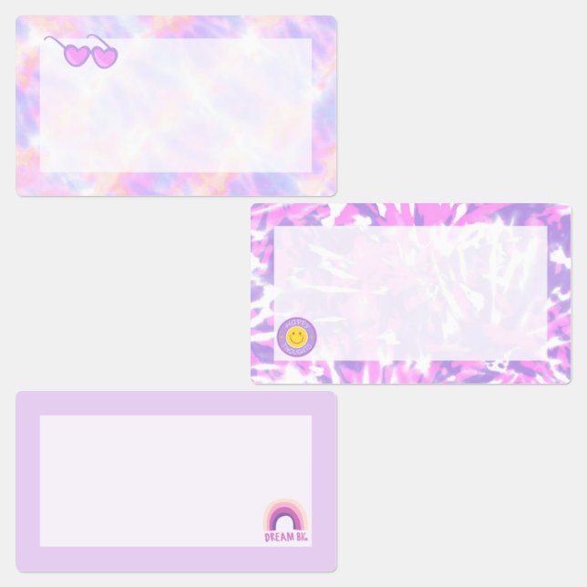 Étiquettes Etiquettes Autocollantes imperméables Tie Dye (Groupe)