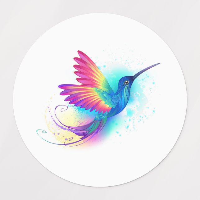 Étiquettes Exotic Rainbow Hummingbird (Design 1)