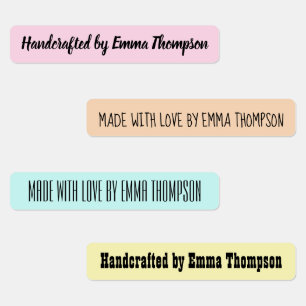 Étiquettes Fabriqué Avec La Couleur Amour Nom Personnalisé