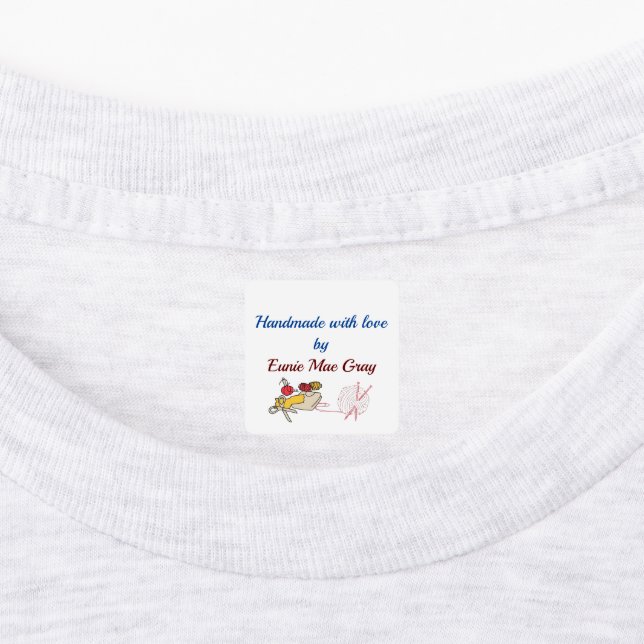 Étiquettes Fait à la main avec amour par (Apposé)