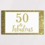 Étiquettes Faux Gold Parties scintillant Fabuleux 50e anniver<br><div class="desc">50 et fabuleux étiquettes polyvalents | Texte 50e anniversaire Étiquette de vin | stickers de partie glam chic or</div>