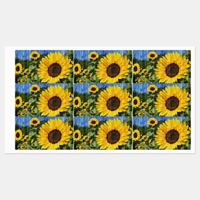 Étiquettes Fence painted de Sunflowers (Feuille)