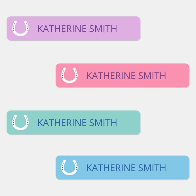 Étiquettes Fers À Cordes Blancs Avec Étoiles Violet Rose Bleu (Groupe)