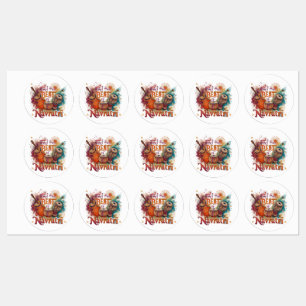 Étiquettes Festive Beats - Colorful Navratri Celebration Desi