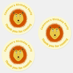 Étiquettes Fête d'anniversaire personnalisée Lion Signe Stell