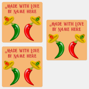 Étiquettes Fête de la coutume mexicaine des Chilis morts