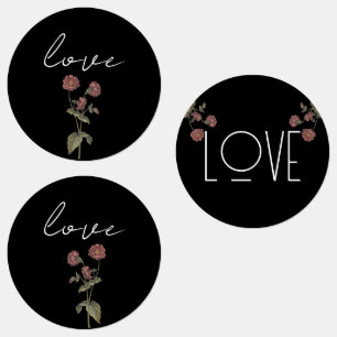 Étiquettes Fête des mariées Fleur sauvage vintage Noire