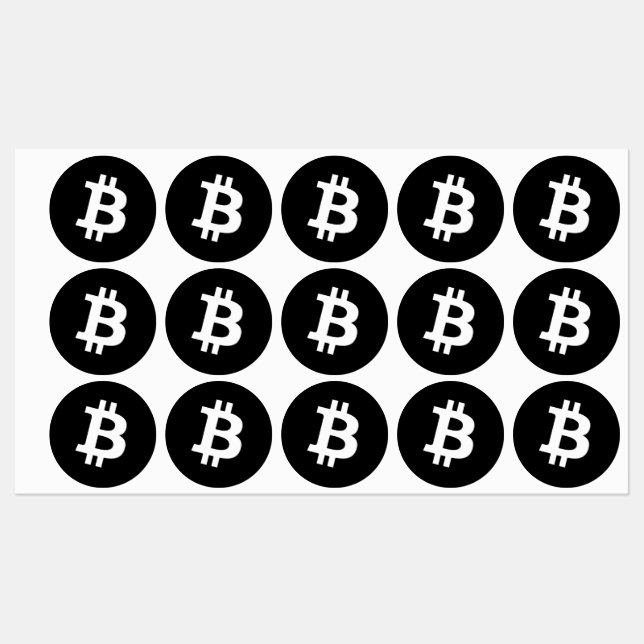 Étiquettes Feuille d'autocollants Bitcoin (Feuille)