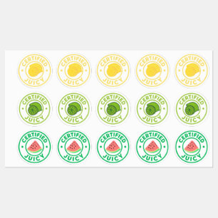 Étiquettes Feuille d'autocollants de fruits juteux certifiés