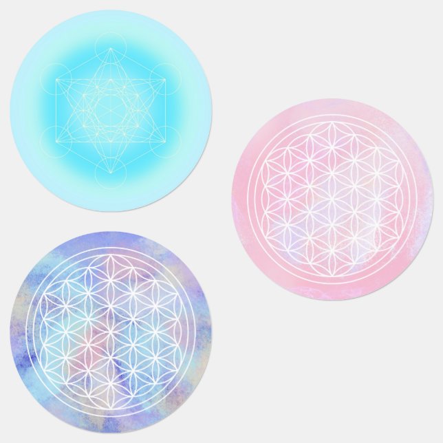 Étiquettes fleur de vie, géométrique sacrée (Groupe)