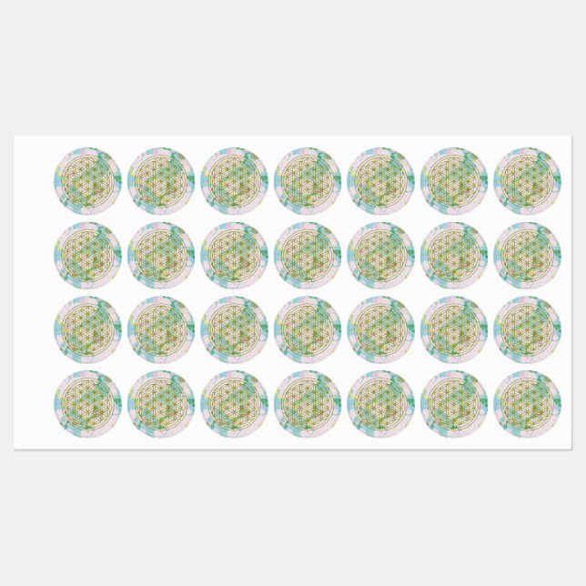 Étiquettes Fleurs de vie (Feuille)