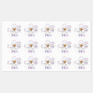 Étiquettes Floraison printanière de fleurs blanches