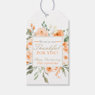 Étiquettes florales de cadeau de Merci de