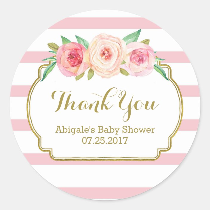 Étiquettes florales de faveur de baby shower de Zazzle.fr