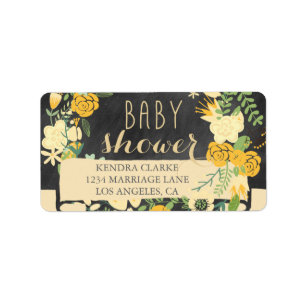 ÉTIQUETTES FLORAUX DE BABY SHOWER DE TABLEAU DE