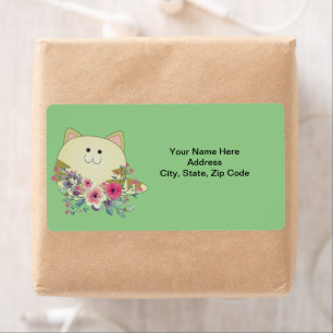 Étiquettes floraux de chats