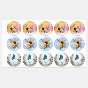 Étiquettes Flores florales du printemps et de l'été