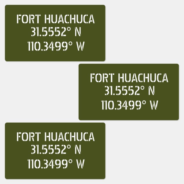 Étiquettes Fort Huachuca Latitude Longitude étanche (Groupe)