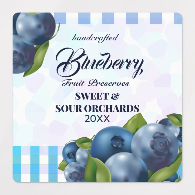 Étiquettes Fruit aux bleuets (Design 1)
