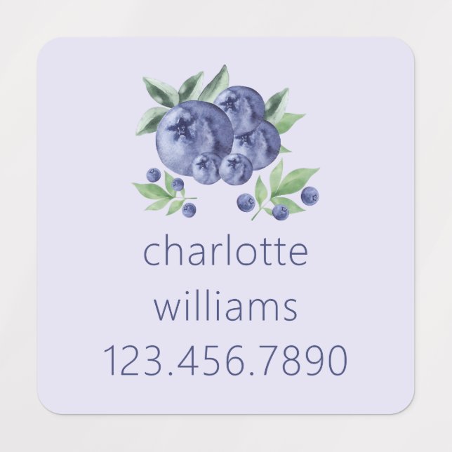 Étiquettes Fruit mignon aux bleuets Retour à l'école Vêtement (Design 1)