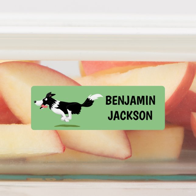 Étiquettes Funny Border Collie chien personnalisées dessin an (Apposé)